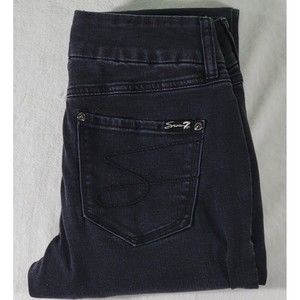 Seven7 Women's Size 8 Black Denim Dark Wash Skinny Mid-Rise Jeans